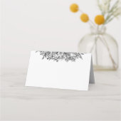 ヴィンテージフローラ結婚白黒 プレイスカード (裏面)