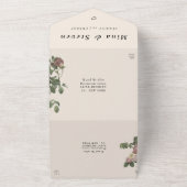 ヴィンテージフローラ結婚蝶 オールインワン招待状 (外側)