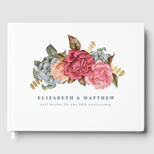 ヴィンテージフローラ絵画のアニバーサリーゲストハウス ゲストブック (正面)