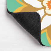 ヴィンテージフローラ緑と黄色のヨンキル模様 マウスパッド (コーナー)