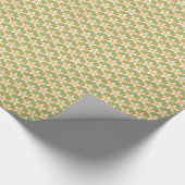 ヴィンテージフローラ緑と黄色のヨンキル模様 ラッピングペーパー (角)