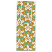 ヴィンテージフローラ緑と黄色のヨンキル模様 ワインギフトバッグ (正面)