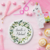 ヴィンテージフローラ緑の庭園の結婚式プレート ペーパープレート (パーティー)