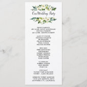 ヴィンテージフローラ緑化庭園の結婚式プログラム プログラム (裏面)