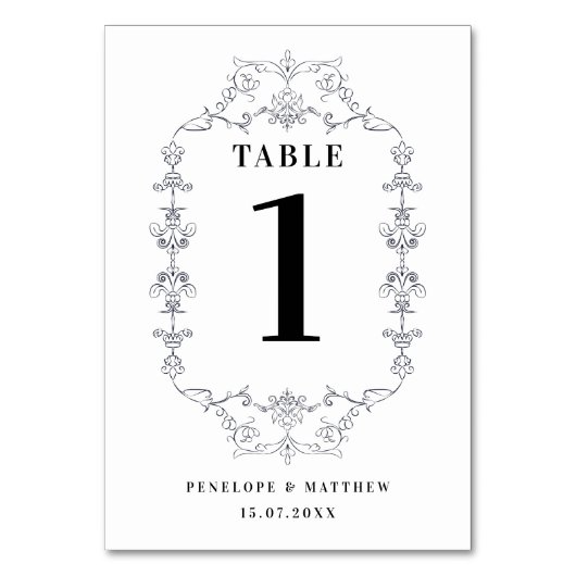 ヴィンテージフローラ縁どオーナメントテーブル番号 テーブルナンバー (裏面)