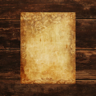 ヴィンテージフローラ縁どスクラップブック紙