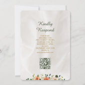 ヴィンテージフローラ縁どブル結婚スQR 招待状 (裏面)