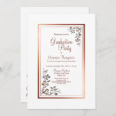 ヴィンテージフローラ縁ど金ゴールド卒業党 招待状 (正面/裏面)