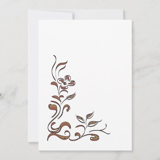 ヴィンテージフローラ縁ど金ゴールド婚約パーティ 招待状 (裏面)