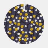 ヴィンテージフローラ繊細な植物模様。 ガラスオーナメント (裏面)