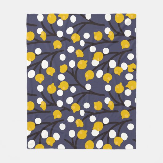 ヴィンテージフローラ繊細な植物模様。 フリースブランケット (正面)