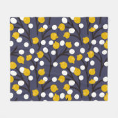 ヴィンテージフローラ繊細な植物模様。 フリースブランケット (正面(横))