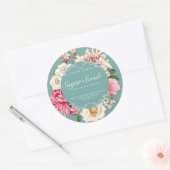 ヴィンテージフローラ美しい製品包装ラベル ラウンドシール (封筒)