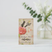 ヴィンテージフローラ美容師ガーリー鋏 予約カード (スタンド正面)