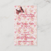 ヴィンテージフローラ美容師ピンクガーリー色 名刺 (裏面)
