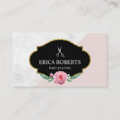 ヴィンテージフローラ美容師美しいサロン 名刺 (正面)