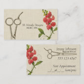 ヴィンテージフローラ美容師鋏 予約カード (正面/裏面)