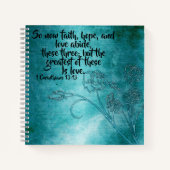 ヴィンテージフローラ聖なる書物、 経典手作りスパイラルノート ノートブック (正面)