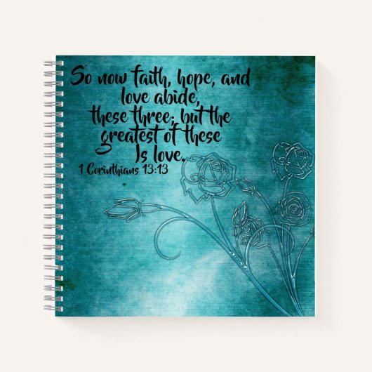 ヴィンテージフローラ聖なる書物、 経典手作りスパイラルノート ノートブック (正面)