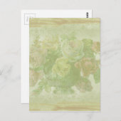 ヴィンテージフローラ背景 ポストカード (正面/裏面)