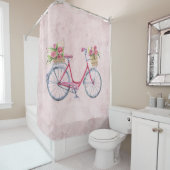 ヴィンテージフローラ自転車オン赤面 シャワーカーテン (インサイチュ)