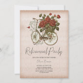 ヴィンテージフローラ自転車退職パーティの招待状 招待状 (正面)