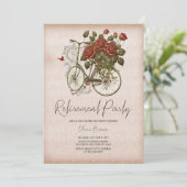 ヴィンテージフローラ自転車退職パーティの招待状 招待状 (スタンド正面)