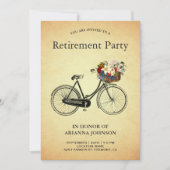 ヴィンテージフローラ自転車退職パーティー 招待状 (正面)