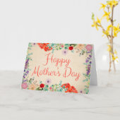 ヴィンテージフローラ花が咲く母の日 カード (黄色い花)