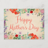 ヴィンテージフローラ花が咲く母の日 ポストカード (正面)