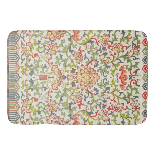 ヴィンテージフローラ花アートパターン バスマット (正面)