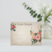ヴィンテージフローラ花バラ花 ポストカード (スタンド正面)