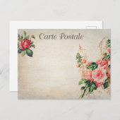 ヴィンテージフローラ花バラ花 ポストカード (正面/裏面)