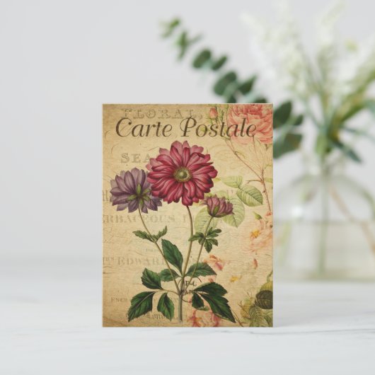 ヴィンテージフローラ花フランスの ポストカード (スタンド正面)