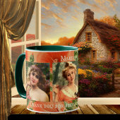 ヴィンテージフローラ花嫁ありがとう写真マグ マグカップ