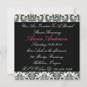 ヴィンテージフローラ花嫁シルエットブライダルシャワー 招待状 (裏面)