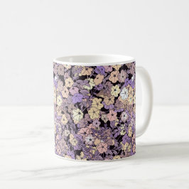 ヴィンテージフローラ花背景パターン コーヒーマグカップ