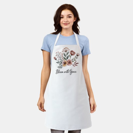 ヴィンテージフローラ花野花庭師 エプロン (着用した状態)