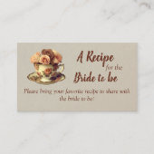 ヴィンテージフローラ茶パーティーブライダルシャワーレシピ エンクロージャーカード (正面)