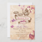 ヴィンテージフローラ茶パーティーブライダルシャワー招待状 招待状 (正面)