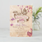 ヴィンテージフローラ茶パーティーブライダルシャワー招待状 招待状 (スタンド正面)