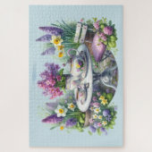 ヴィンテージフローラ茶パーティーinガーデン ジグソーパズル (縦)