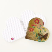 ヴィンテージフローラ蝶のハート型 ノートブック (内部)