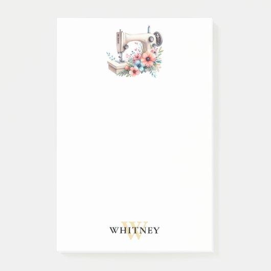 ヴィンテージフローラ裁縫モノグラムの機 ポストイット (正面)