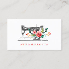 ヴィンテージフローラ裁縫機械オートクチュールドレスメーカー 名刺