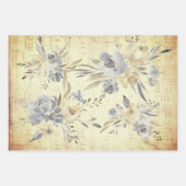 ヴィンテージフローラ装飾楽譜 ラッピングペーパーシート (正面)