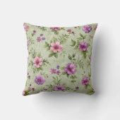 「ヴィンテージフローラ装飾用クッション(緑)」 クッション (裏面)