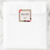 ヴィンテージフローラ製品ラベル スクエアシール (バッグ)