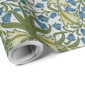 ヴィンテージフローラ観葉花ハーレベルブルー ラッピングペーパー (ロールコーナー)