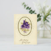 ヴィンテージフローラ誕生日はがき ポストカード (スタンド正面)